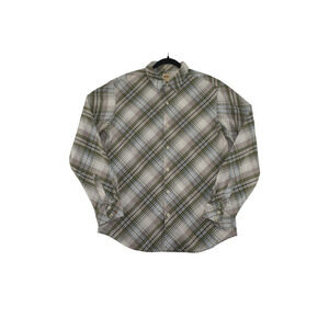 Anchor Blue Plaid Button-Up Shirt Men’s XL Slim Fit Green Brown Casual